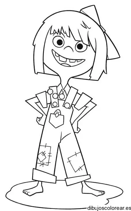 Dibujo de una niña traviesa