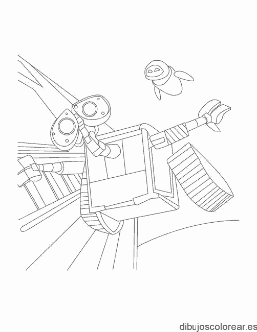 Dibujo de un robot en vuelo