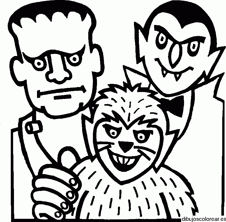 Dibujo de un trio de monstruos 