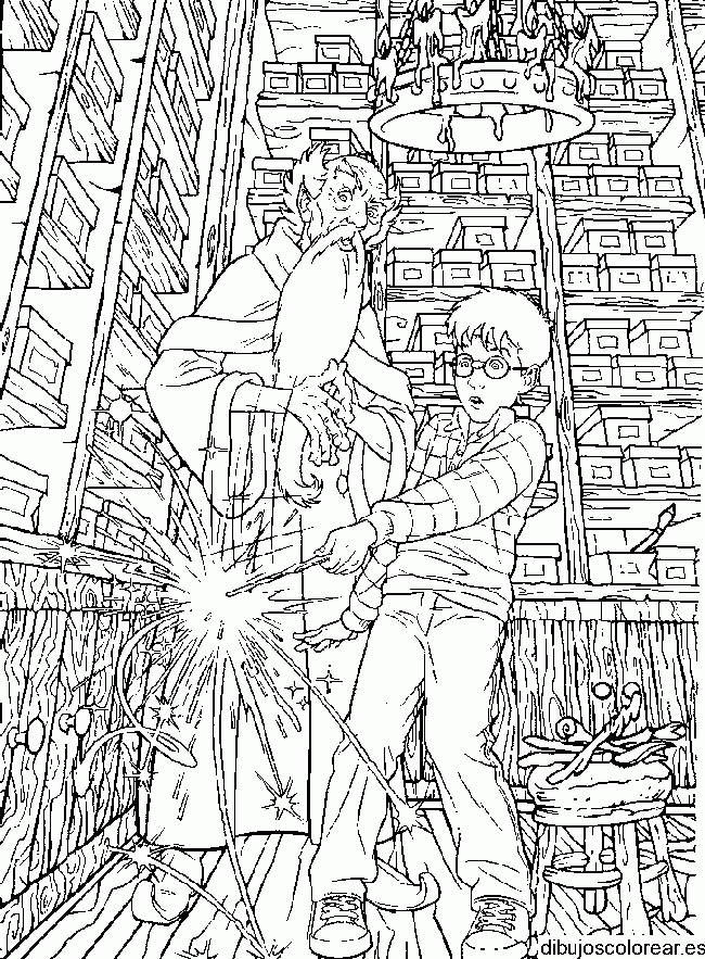 Dibujo de Harry Potter y un mago