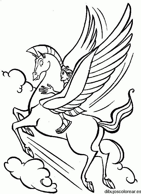 Dibujo de Hercúles y Pegaso