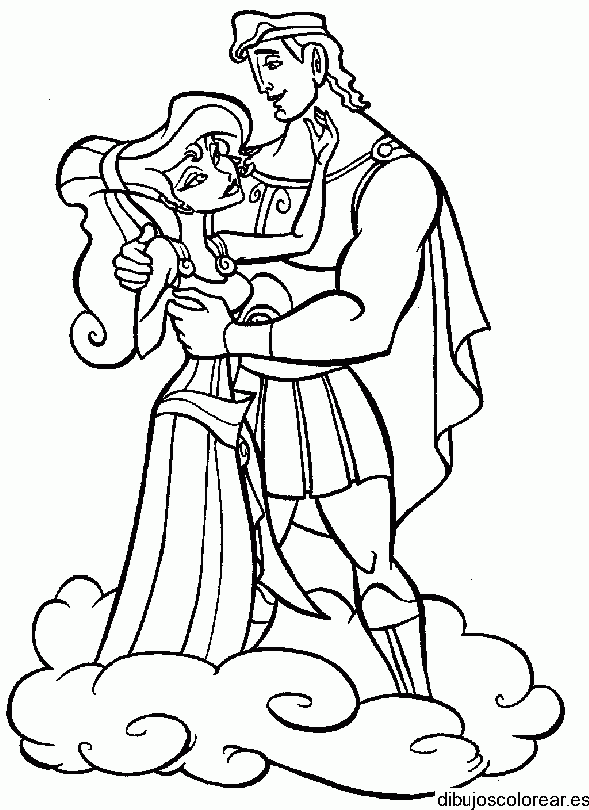 Dibujo de Hercúles en las nubes