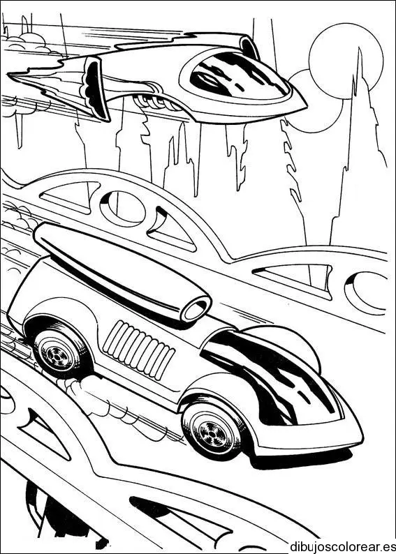 Dibujo de coches voladores 