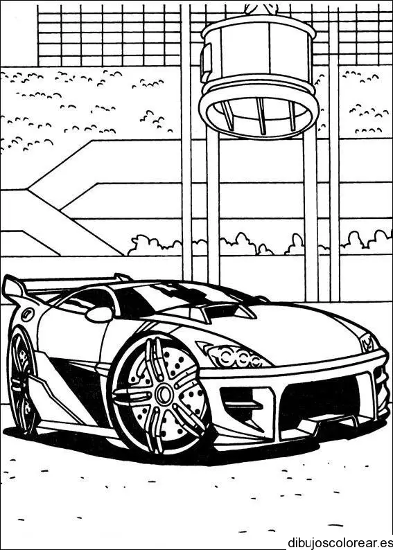 Dibujo de un coche en la pista de carreras