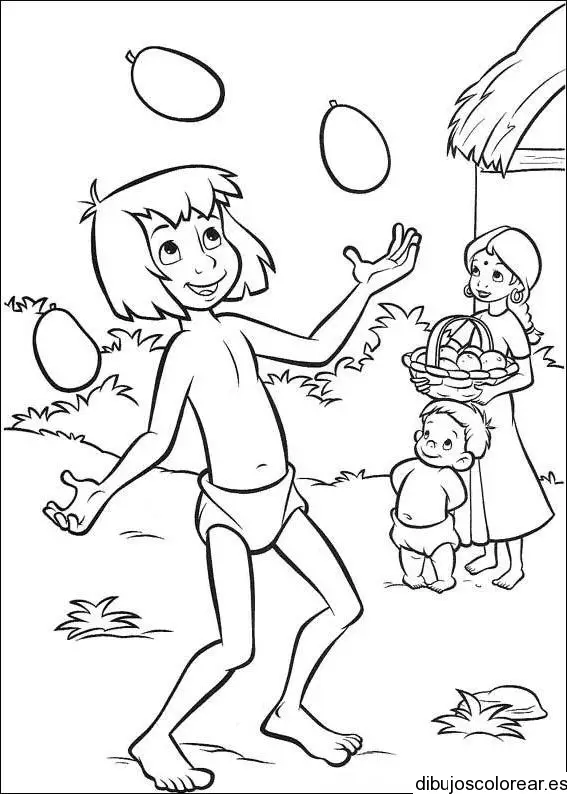 Dibujo de Sabú haciendo malabares