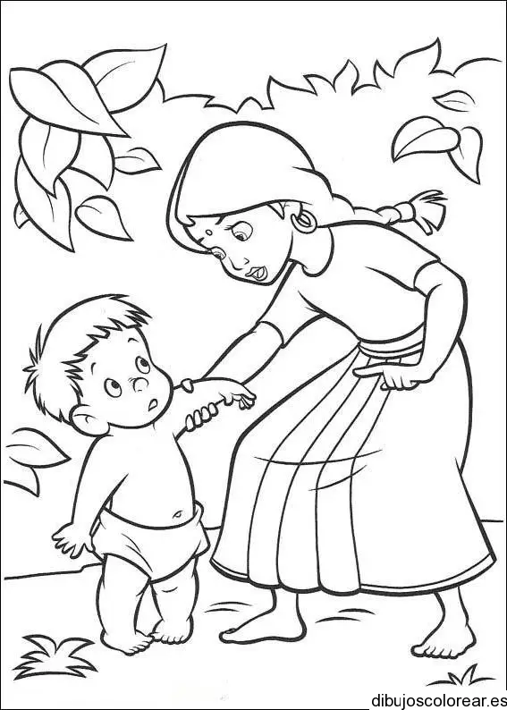 Dibujo de una madre y un niño