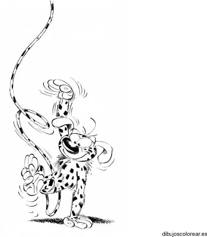 Dibujo de Marsupilami moviendo la cola