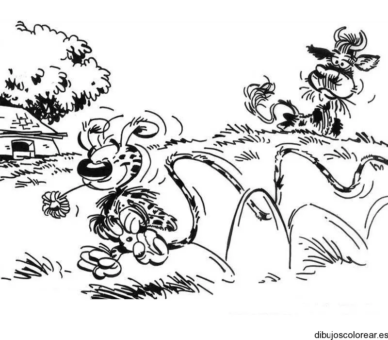 Dibujo de Marsupilami corriendo