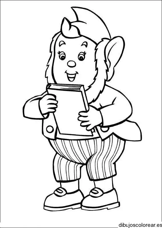 Dibujo de un duende leyendo