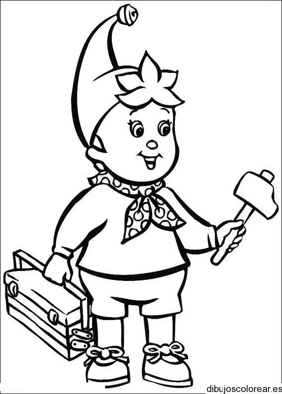 Dibujo de un  niño carpintero