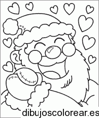 Dibujo de Santa Claus con corazones