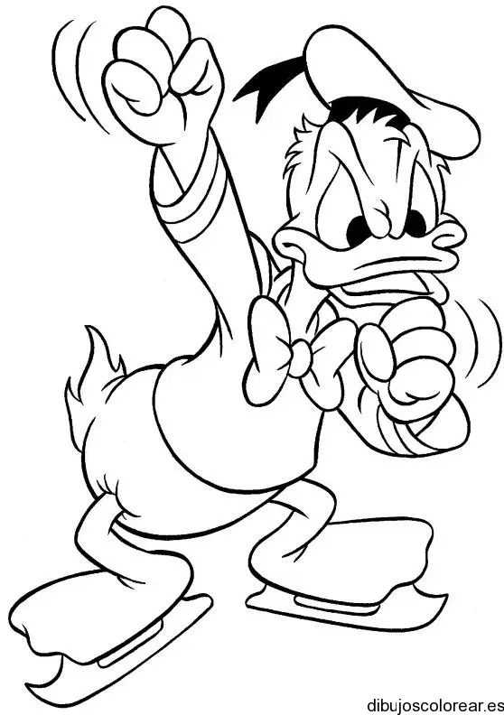 Dibujo del Pato Donald enfadado