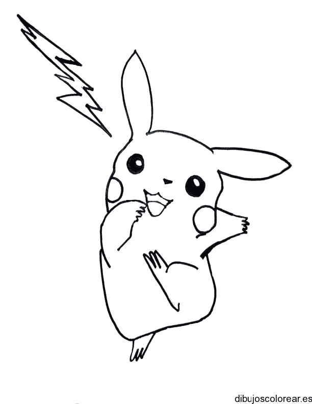 Dibujo de Picachu saltando