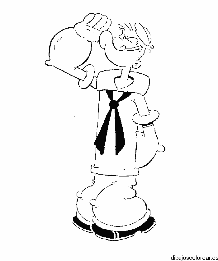 Dibujo de Popeye saludando