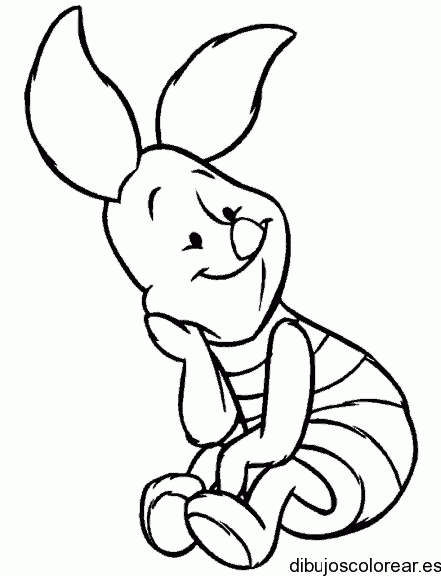 Dibujo de Piglet sonriendo