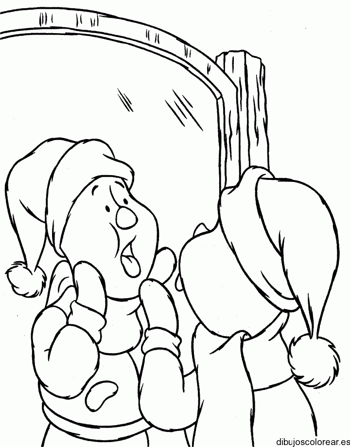 Dibujo de Piglet en el espejo