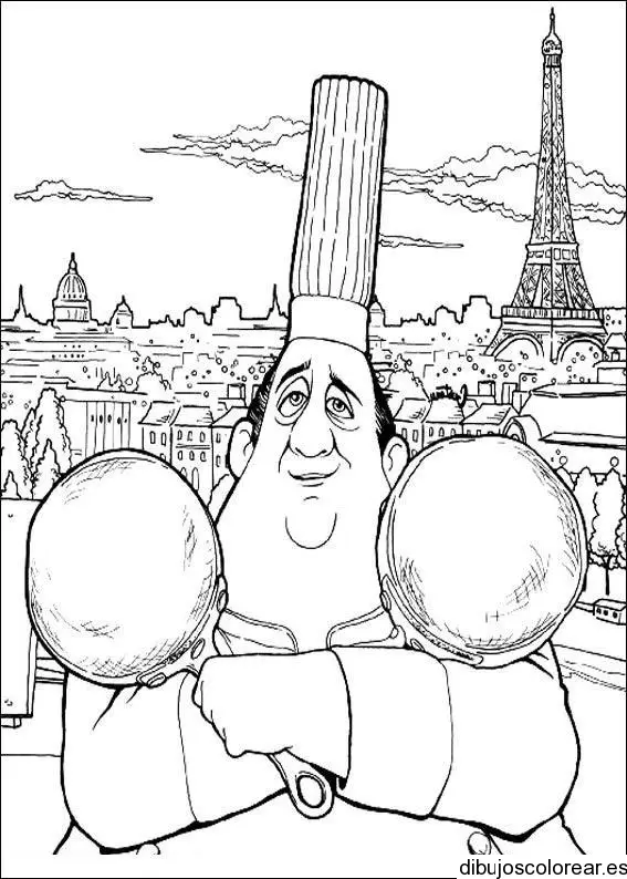 Dibujo del chef de Ratatouille