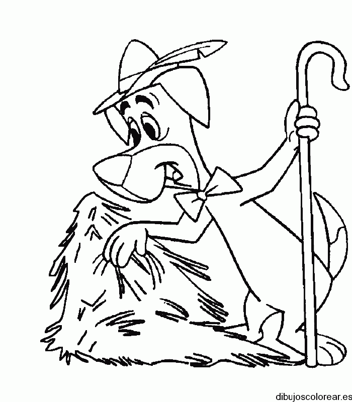 Dibujo de Roquet el perro con sombrero