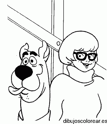 Dibujo de Vilma y Scooby Doo