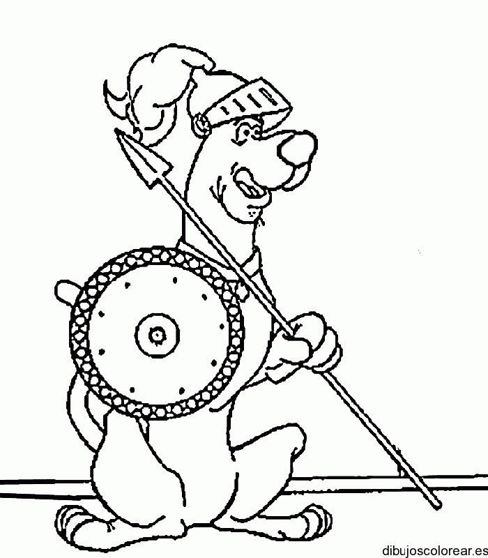 Dibujo de Scooby Doo con armadura