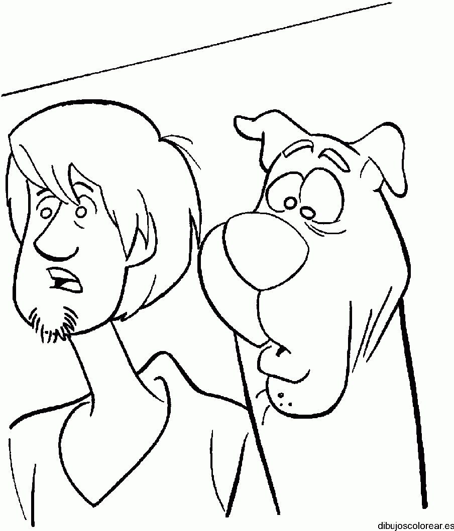 Dibujo de Scooby Doo y Shaggy asustados
