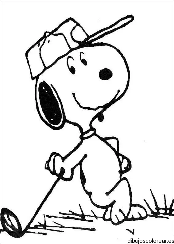 Dibujo de Snoopy jugando golf