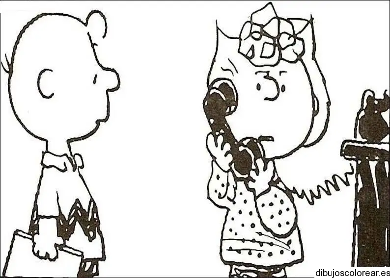 Dibujo de Charlie Brown charlando