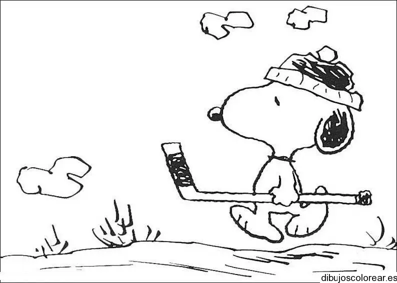 Dibujo de Snoopy jugando golf