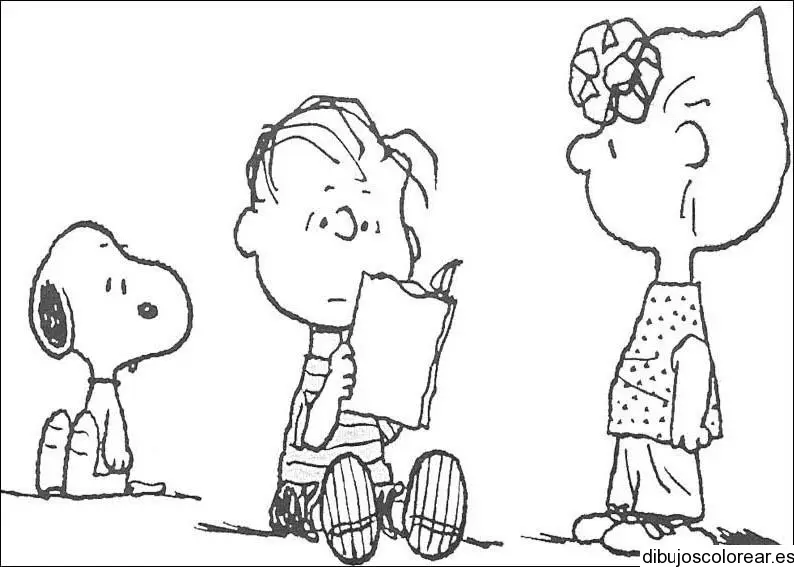Dibujo de Charlie Brown leyendo