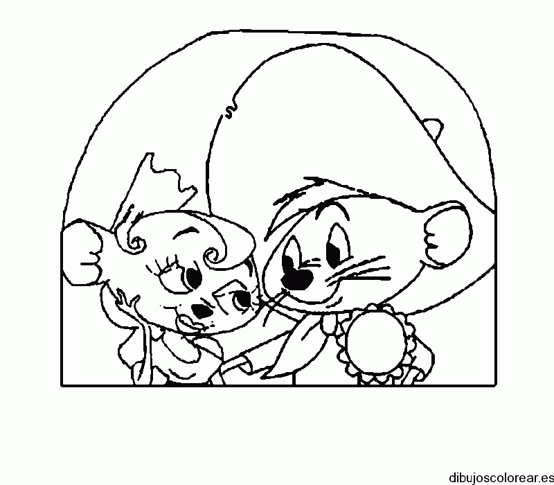 Dibujo de Speedy González con una ratona