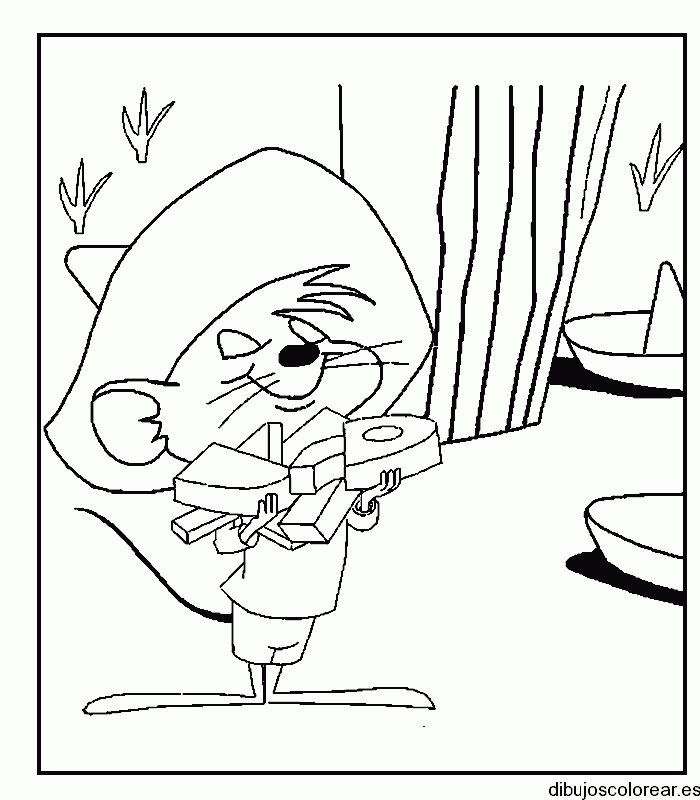 Dibujo de Speedy González comiendo queso