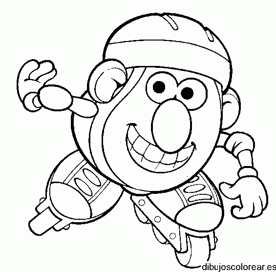 Dibujo del señor cabeza de papa patinando