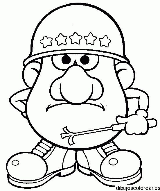 Dibujo del señor cabeza de papa con casco