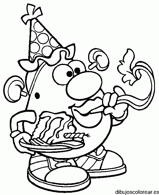 Dibujo del señor cabeza de papa son sombrero