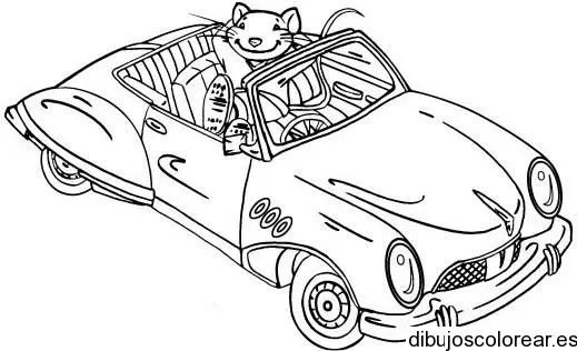 Dibujo de Stuart Little en coche