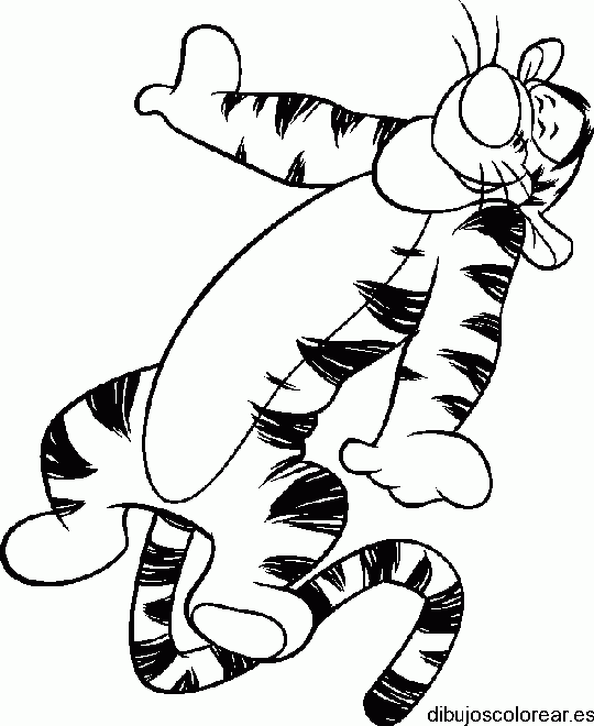 Dibujo de Tigger bailando solo