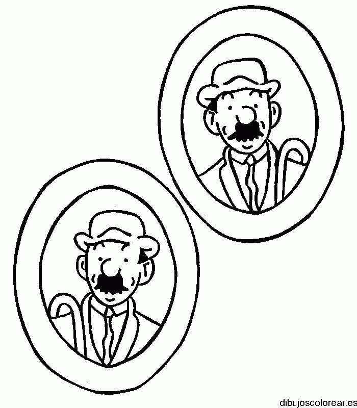 Dibujo con dos retratos de hombre