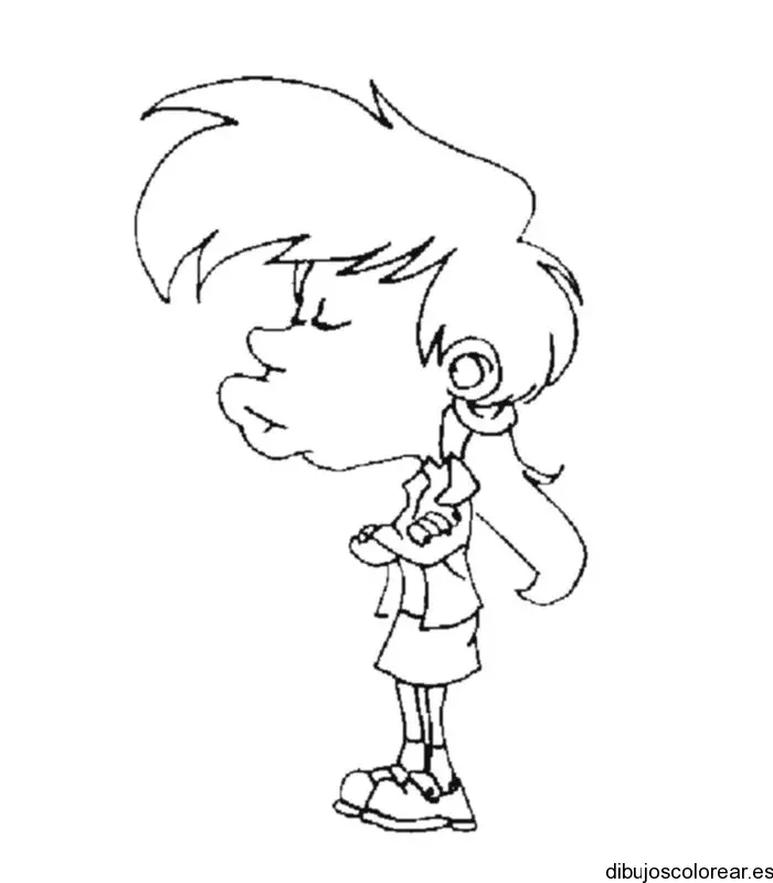 Dibujo de niño silbando