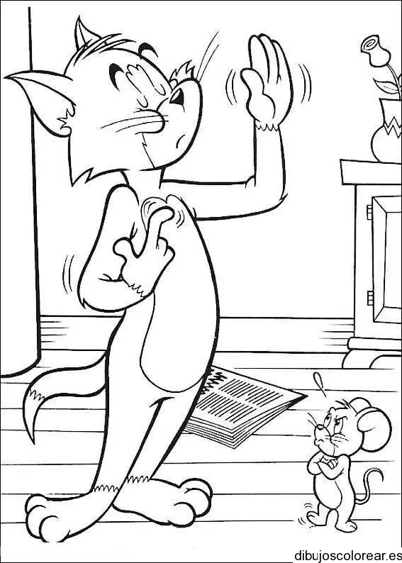 Dibujo de Tom &amp; Jerry riñendose