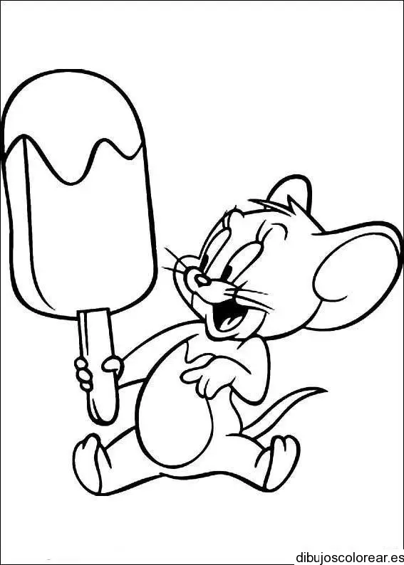 Dibujo de Jerry con un helado