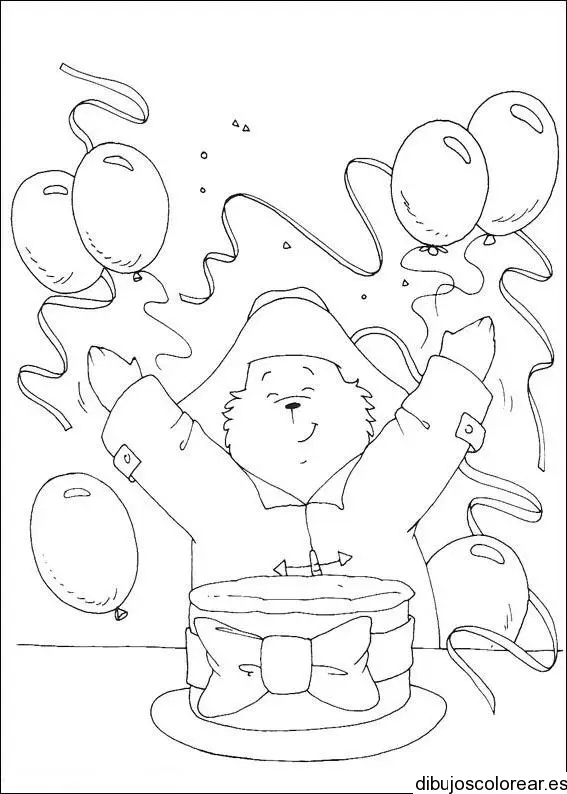 Dibujo de Oso cumpleañero