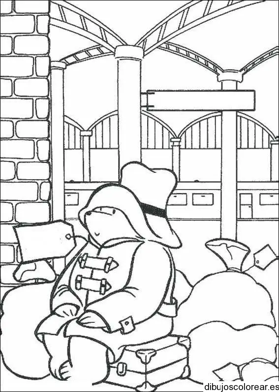 Dibujo de oso que va de viaje