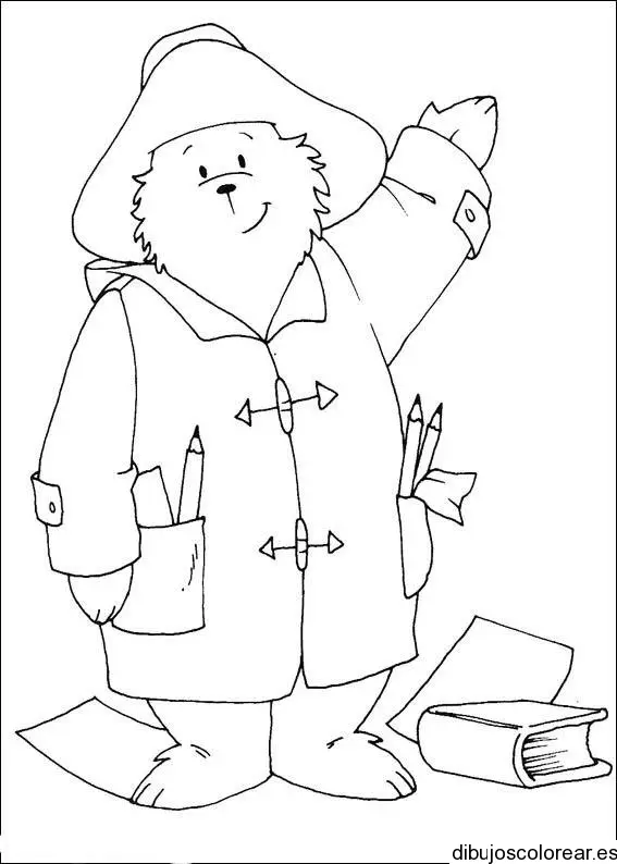 Dibujo de un oso con abrigo