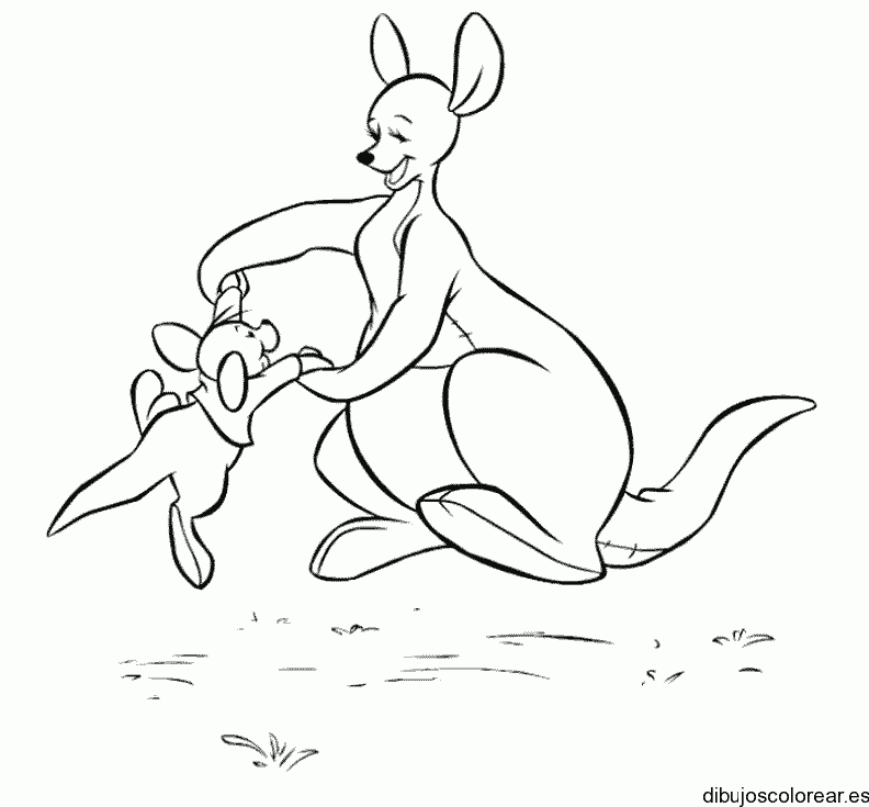 Dibujo de dos canguros