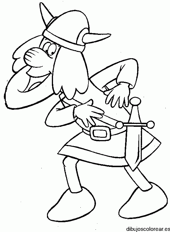 Dibujo de un vikingo riendo
