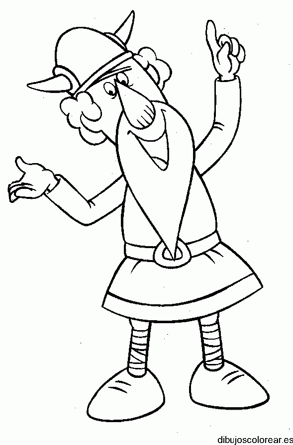 Dibujo de un anciano vikingo