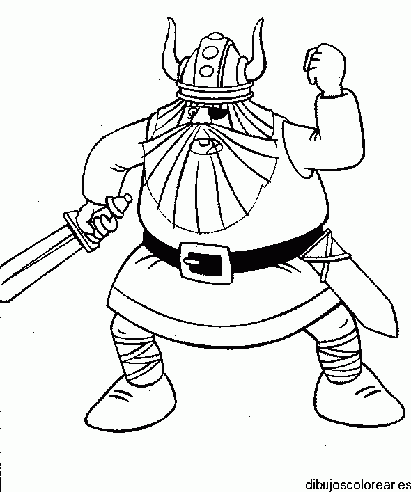 Dibujo de un enorme vikingo