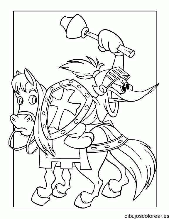 Dibujo del pájaro loco en armadura