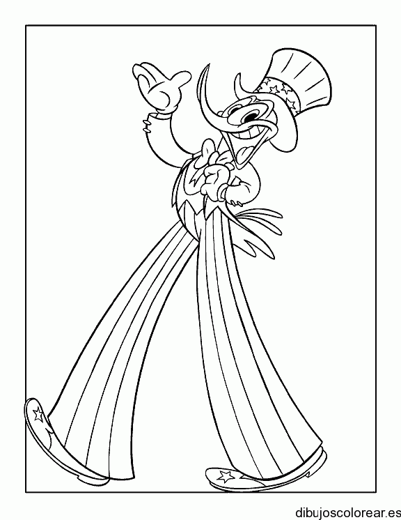 Dibujo del pájaro loco de sombrero