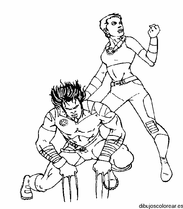 Dibujo de personajes de X-Men